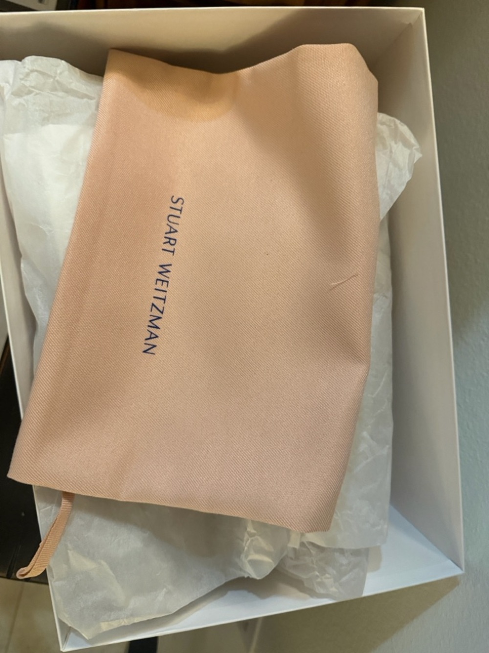 Stuart Weitzman Cream Leather Penny Loafers - Picture 9 of 9